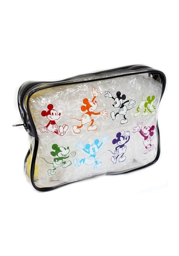 DAISO Mickey Mouse Vinyl Pouch with Gusset - Black and Yellow - Image 2